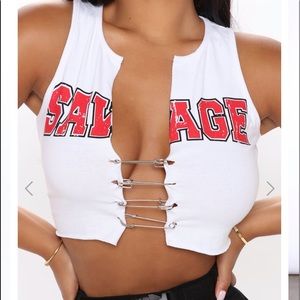 Savage cut crop top